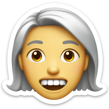 Lady with rotten teeth sticker