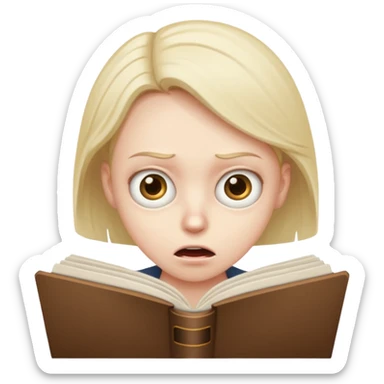 человек читает быстро, лицо испуганно sticker