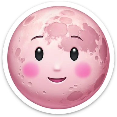Pastel pink moon sticker