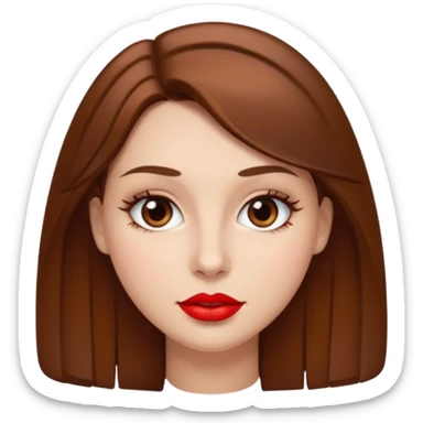 părul carre, șaten, ochii căprui, buzele roșii sticker
