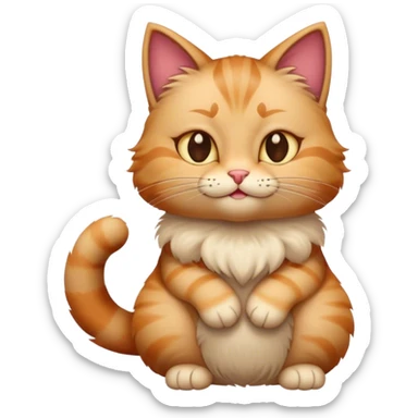 Realistic cat with arms crossed and a sly smile sticker