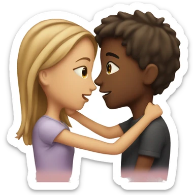 Girl and boy got kissed  sticker