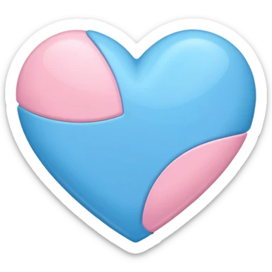 Sky blue and baby pink heart sticker