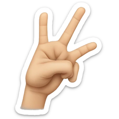 yvl hand sign with only thumb, index, and middle fingers sticker