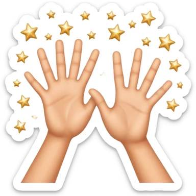 Two hands giving jazz-hands motion, maybe with little sparkles. sticker