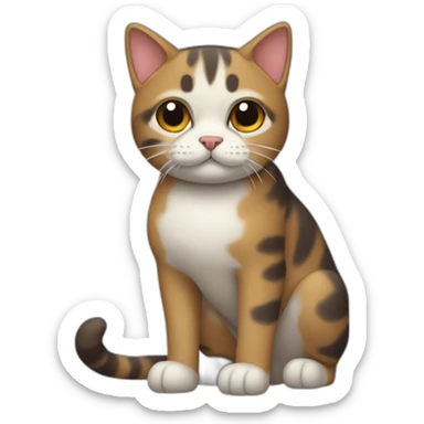 Un gato con cuerpo de perro sticker