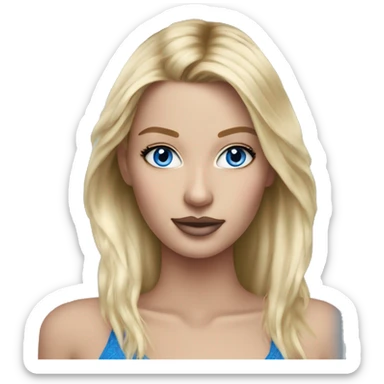 Realistic victoria secret model blonde blue eyes  sticker
