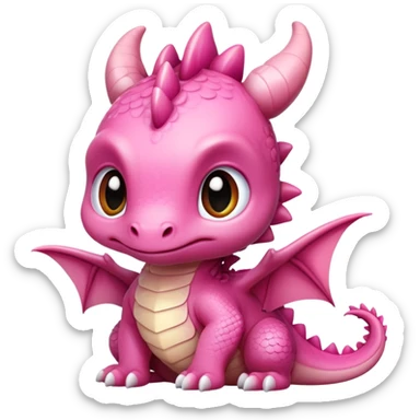 cutie pink baby dragon sticker