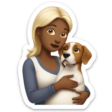 Pregnant woman with dog sticker