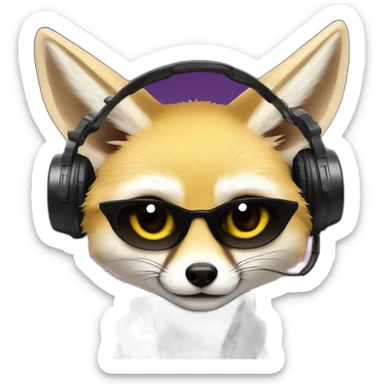 Fennec Fox as a DJ sticker