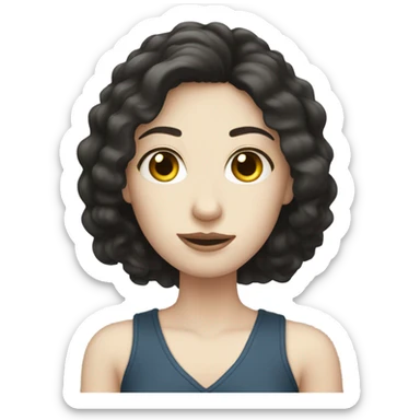 drak hair pale skin sticker