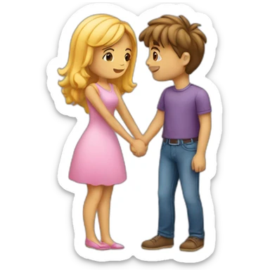 femme et homme qui refont un bisous sticker