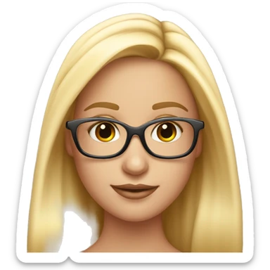 Una chica rubia con los cachetes quemados ocupando lentes de sol rosados  sticker