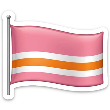 flag with the following colours in order in single horizontal stripes: dark orange, light orange, white, light pink, dark pink sticker