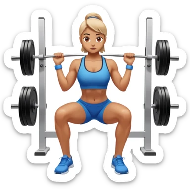 Person with perfect posture doing a squat at the gym sticker