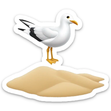 sea sand beach seagulls  sticker
