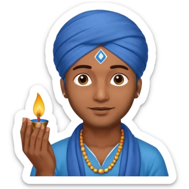 diwali man with blue turban and diwali sticker