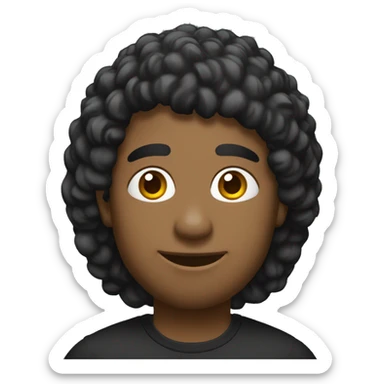 chico blanco pelo negro con audifonos sticker