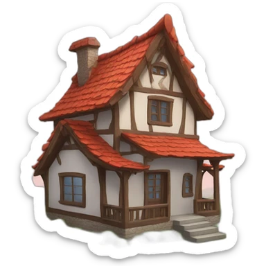 house with a dragon on the roof sticker