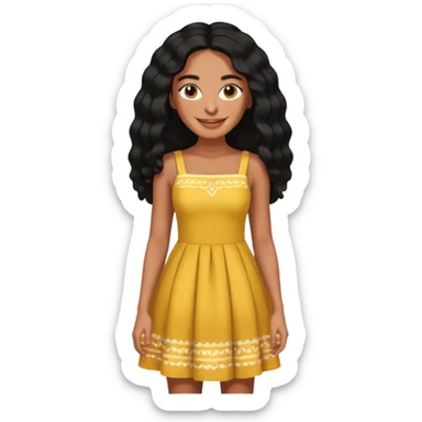Solange with long black hair sticker