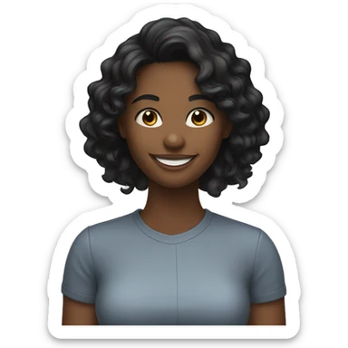 30 year old smiling girl with wavy black hair sticker
