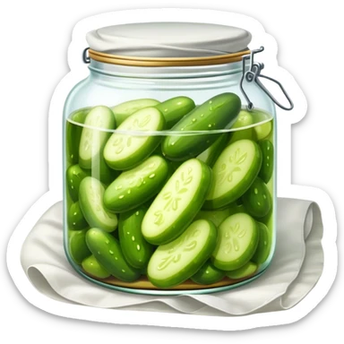 Pickles jar on bedsheet sticker