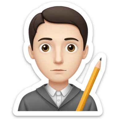 pencil next to a thin man sticker