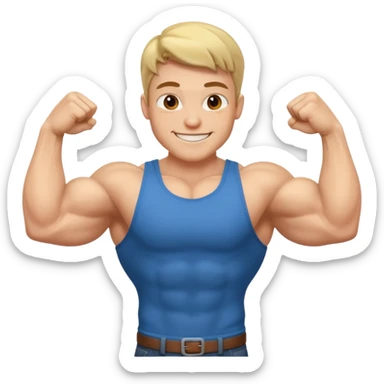 make an emoji of a developer showing bicepts sticker