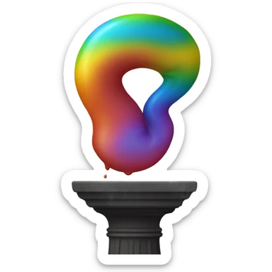 rainbow poop on a pedestal sticker