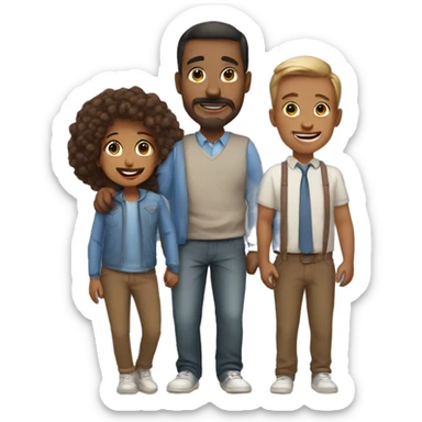 family mother father son sticker