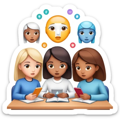 tribu de niñas en inteligencia artificial sticker