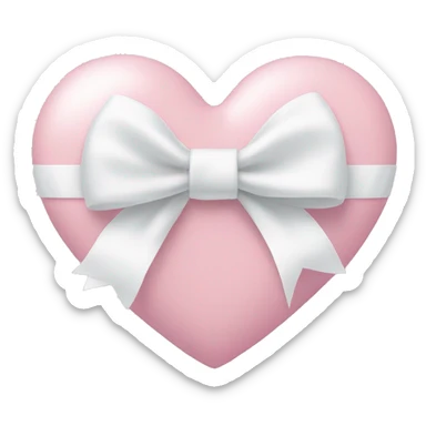 Pastel pink heart with white bow sticker