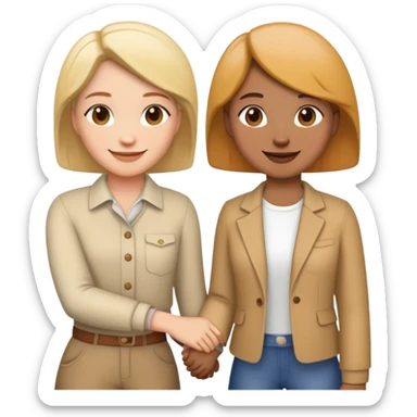 lesbian couple holding hands sticker