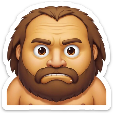 Balding fat beardless caveman body dumper sticker