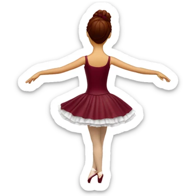burgundy music box with ballerina standing back sticker