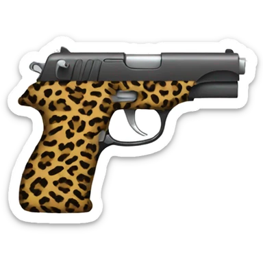 Leopard print handgun sticker