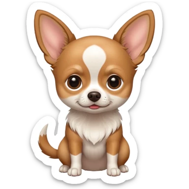 Perro chihuahua blanco con cafe sticker