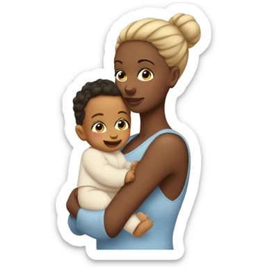 8month baby boy in his mom arms sticker