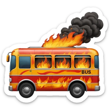 Bus running person over on fire sticker