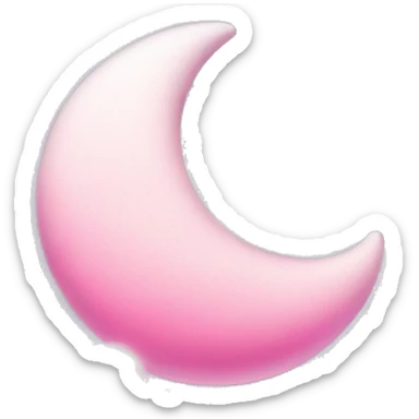 Pink crescent moon with sparkly white clouds sticker