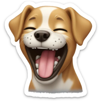 Dog laughing sticker