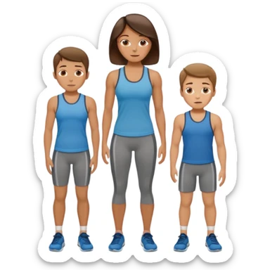 Exhausted Light brunette fit mom with 3 sons sticker