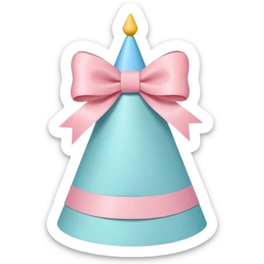 birthday hat with a bow, pastel colors sticker