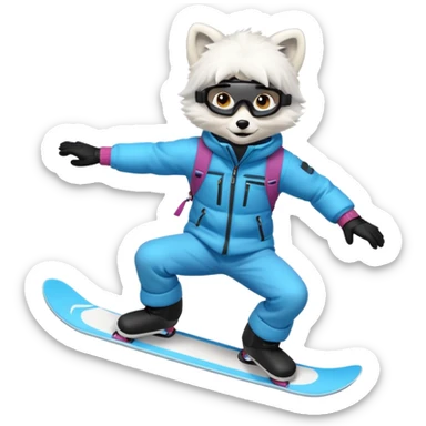 Snowboarder Arctic Fox sticker