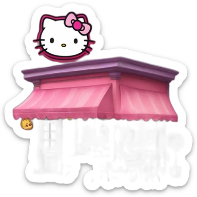 hello kitty bebendo café sticker