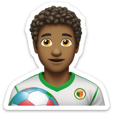 Joven jugando fútbol sticker