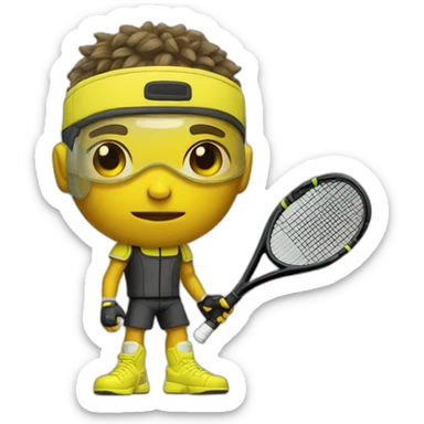cyberpunk yellow tone dude in tennis uniform sticker