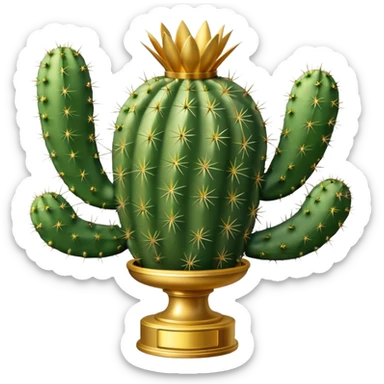 golf trophy cactus sticker