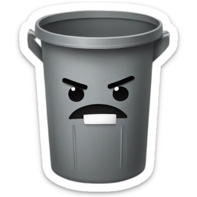 angry trash can sticker
