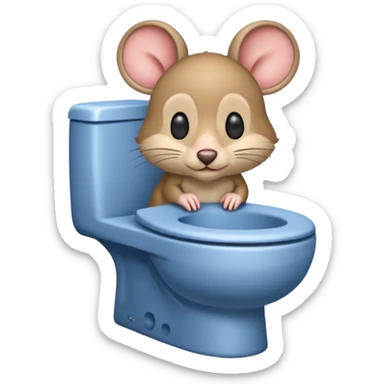 Una ratita sentada en el wc sticker
